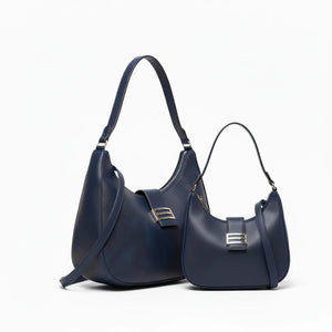 CHARRO - Borsa spalla mezzaluna + borsetta OMAGGIO simil pelle hobo capiente monomanico