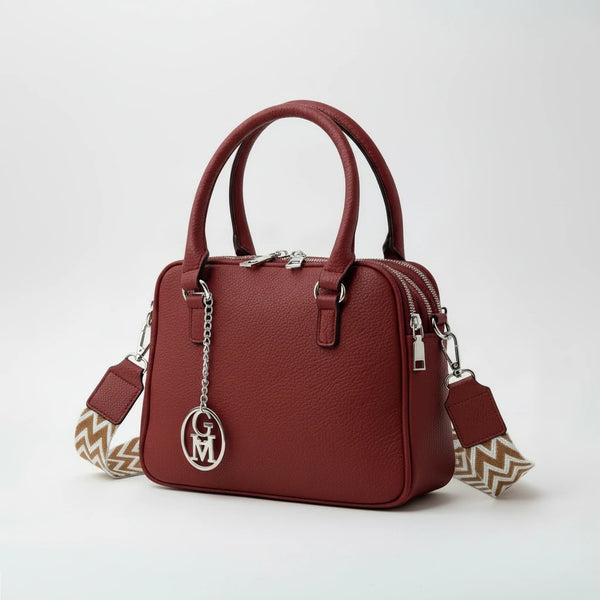 La Vastedda - Borsa a bauletto  firmata GYOIAMEA a mano tracolla casual simil pelle martellata venata