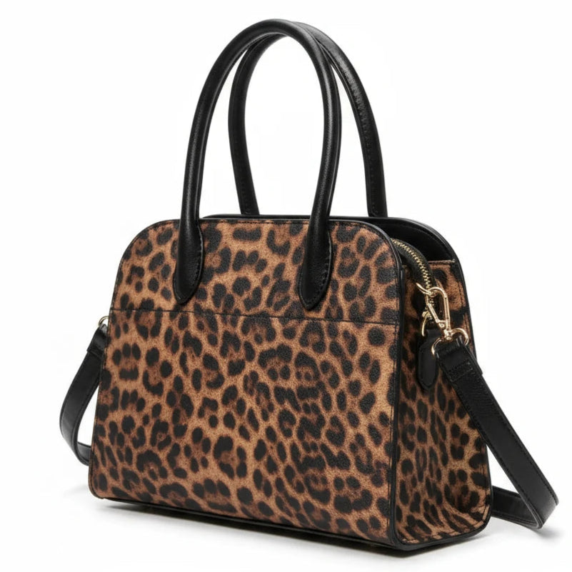 Borsa firmata COCONUDA tote borsetta rigida simil pelle fantasia animalier TRACOLLA