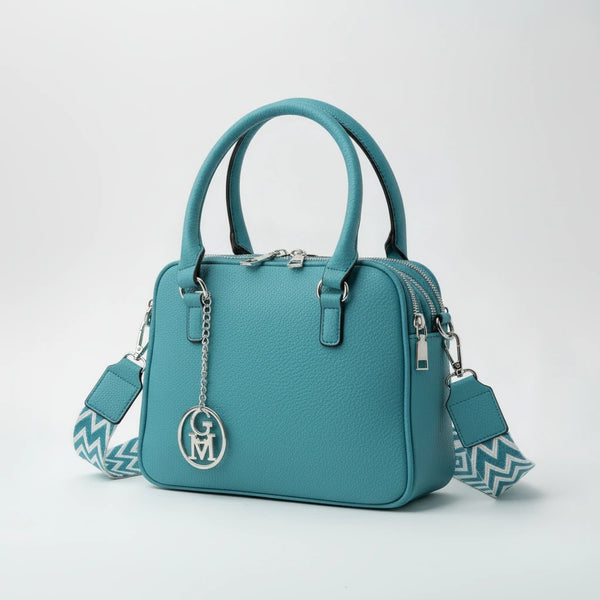 La Vastedda - Borsa a bauletto  firmata GYOIAMEA a mano tracolla casual simil pelle martellata venata