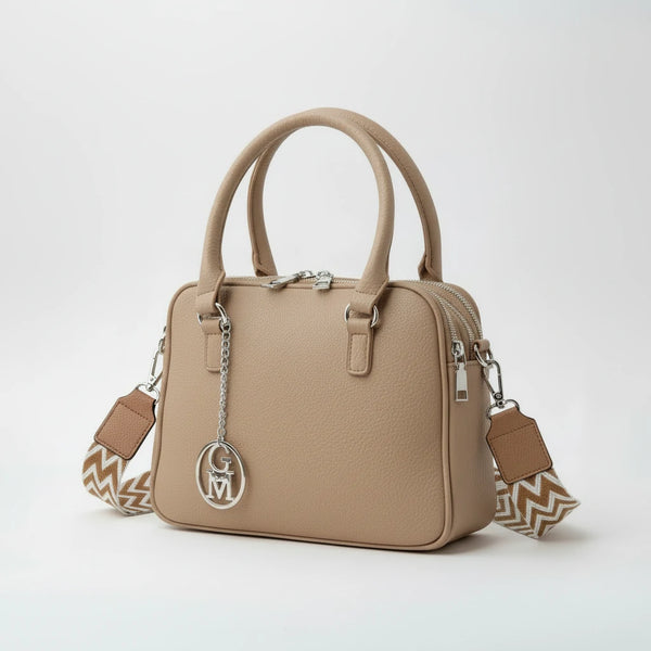 La Vastedda - Borsa a bauletto  firmata GYOIAMEA a mano tracolla casual simil pelle martellata venata