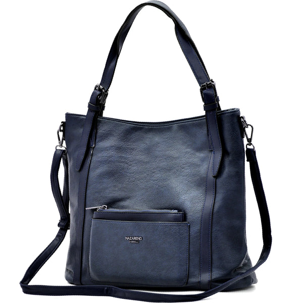 Borsa firmata Nazareno Gabirelli donna spalla shopping capiente simil pelle venata coconuda