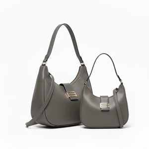 CHARRO - Borsa spalla mezzaluna + borsetta OMAGGIO simil pelle hobo capiente monomanico