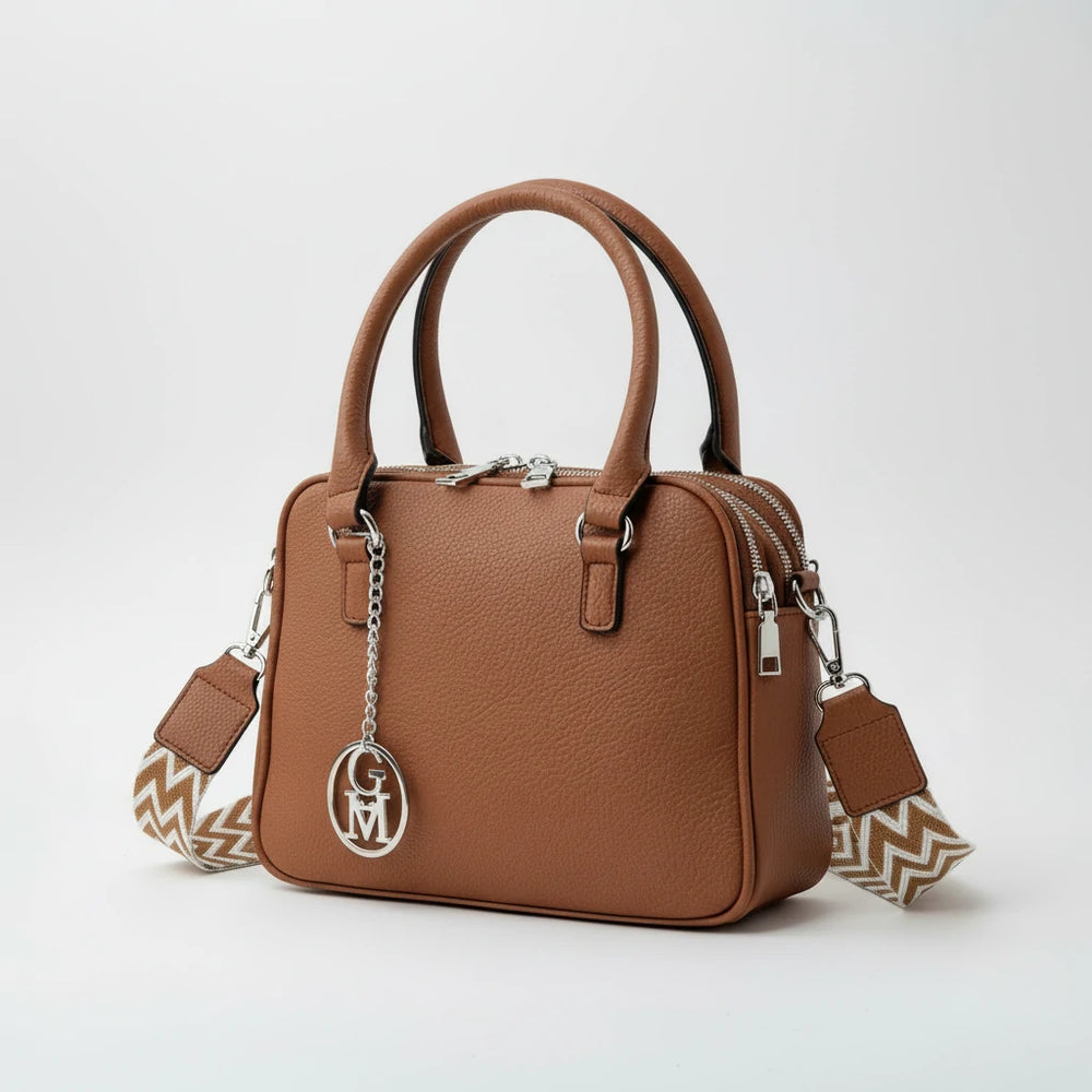 La Vastedda - Borsa a bauletto  firmata GYOIAMEA a mano tracolla casual simil pelle martellata venata