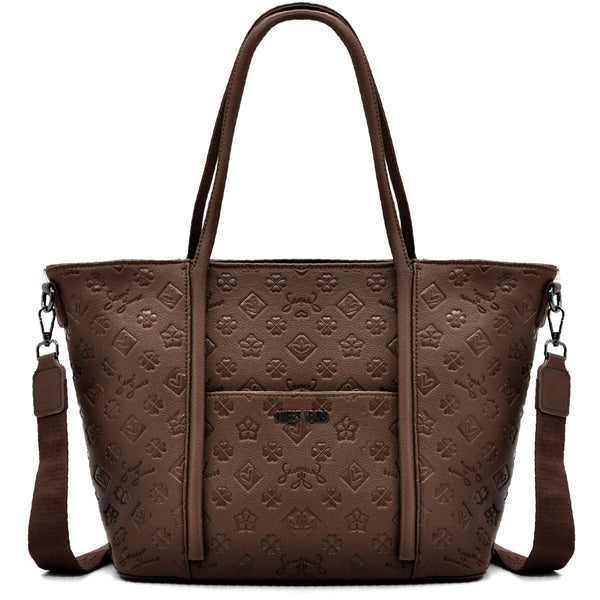 Borsa firmata SWEET YEARS in simil pelle pregiata tasche con cerniera fantasia logata originale