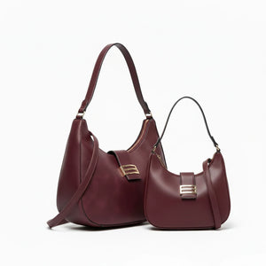 CHARRO - Borsa spalla mezzaluna + borsetta OMAGGIO simil pelle hobo capiente monomanico