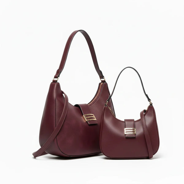 CHARRO - Borsa spalla mezzaluna + borsetta OMAGGIO simil pelle hobo capiente monomanico