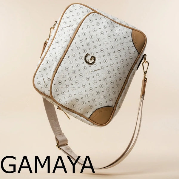 Borsa firmata GAMAYA zip cerniere logata tracolla donna logo zip tracolla fantasia multi tasche