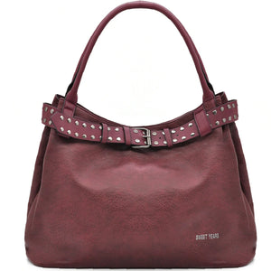 Borsa a sacco shopping firmato SWEET YEARS donna spalla a tracolla simil pelle shopping borchie cintura