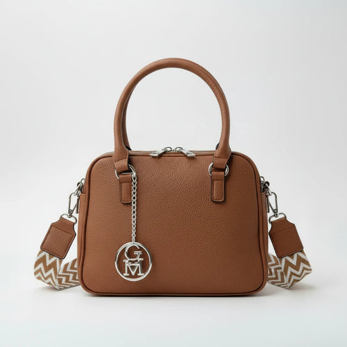 La Vastedda - Borsa a bauletto  firmata GYOIAMEA a mano tracolla casual simil pelle martellata venata