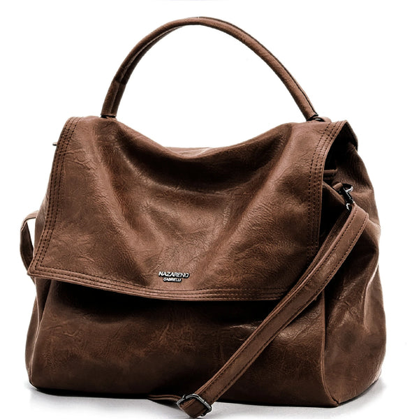NAZARENO GABRIELLI - Borsa multitasche firmata giornaliera elegante 3 zip platta bauletto capiente