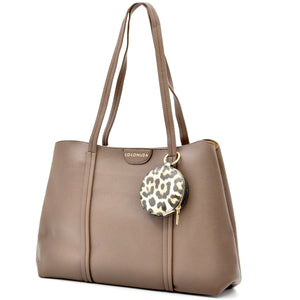 Borsa a tote bag shopping + portamonete omaggio firmata COCONUDA a tracolla elegante casual simil pelle martellata