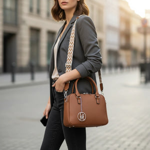 La Vastedda - Borsa a bauletto  firmata GYOIAMEA a mano tracolla casual simil pelle martellata venata