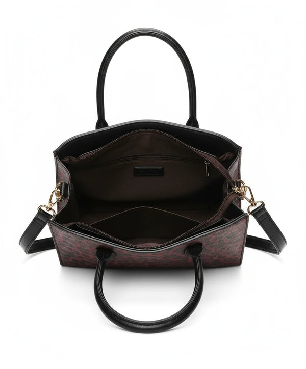 Borsa firmata COCONUDA tote borsetta rigida simil pelle fantasia animalier TRACOLLA