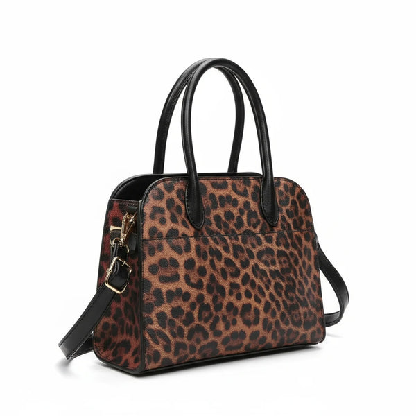 Borsa firmata COCONUDA tote borsetta rigida simil pelle fantasia animalier TRACOLLA
