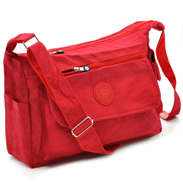 Borsa donna nuova sportiva passeggio 6 tasche nylon impermeabile tracolla postina moda platta