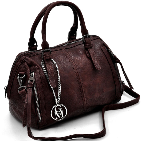 L'ARRACINA - Borsa a bauletto  firmata GYOIAMEA a mano tracolla casual simil pelle martellata venata