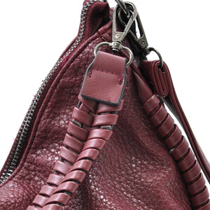 Borsa a sacco mezzaluna firmata CHARRO donna spalla a tracolla simil pelle grande monomanico intrecciato