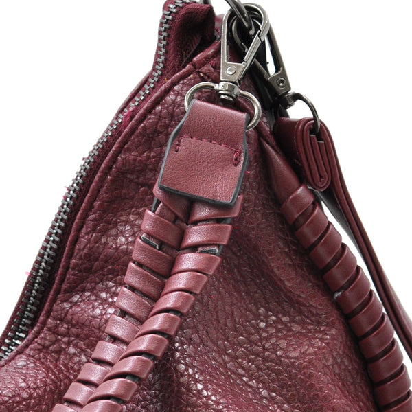 Borsa a sacco mezzaluna firmata CHARRO donna spalla a tracolla simil pelle grande monomanico intrecciato