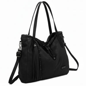 CHARRO - Borsa 2in1 trasformabile similpelle camoscio velluto morbida a sacco hobo capiente unica tinta nuovo