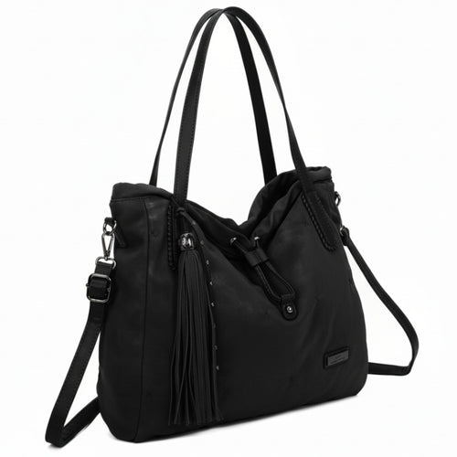 CHARRO - Borsa 2in1 trasformabile similpelle camoscio velluto morbida a sacco hobo capiente unica tinta nuovo