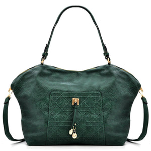 CHARRO - Borsa firmata in simil pelle ricamata trapuntata shopping capiente grande tracolla spalla