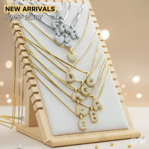 BUNDLE SET Collana a Corda "SNAKE" + 1 Ciondolo Lettera Iniziale "Balloon" con Pavé di Zirconi – Alfabeto Completo