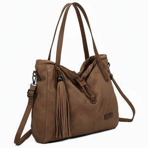 CHARRO - Borsa 2in1 trasformabile similpelle camoscio velluto morbida a sacco hobo capiente unica tinta nuovo