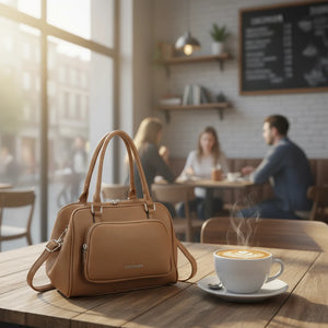 Borsa Bauletto apertura clutch firmata COCONUDA Colletion spalla donna tracolla simil pelle multi tasche clucht