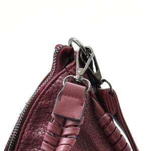 Borsa a sacco mezzaluna firmata CHARRO donna spalla a tracolla simil pelle grande monomanico intrecciato