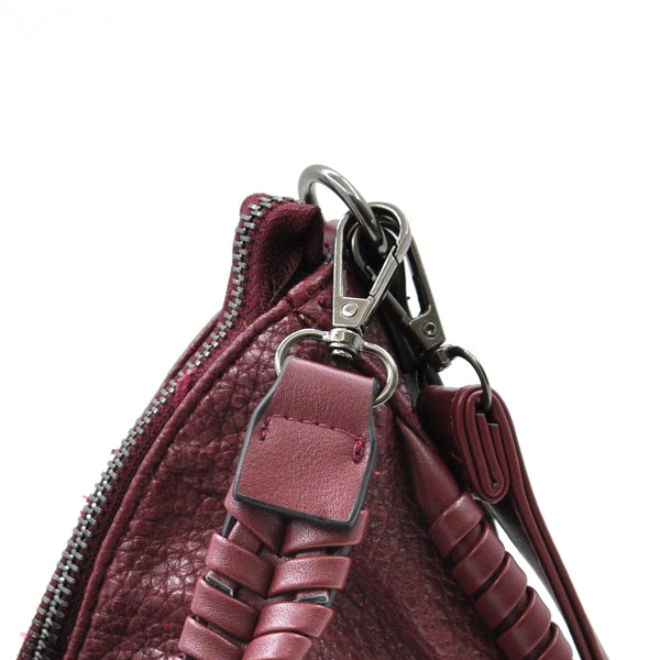 Borsa a sacco mezzaluna firmata CHARRO donna spalla a tracolla simil pelle grande monomanico intrecciato