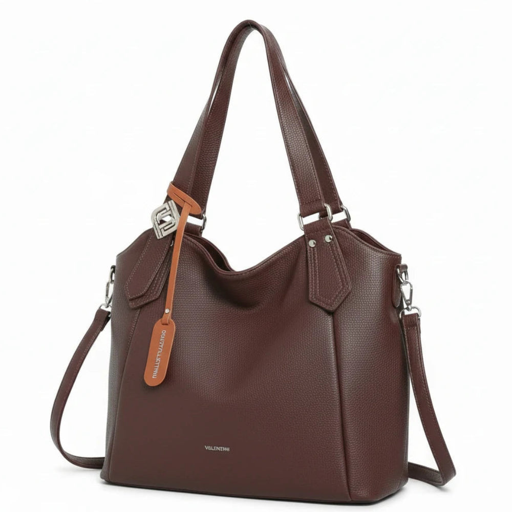 Borsa shopping a spalla grande VALENTINI tracolla casual simil pelle venata