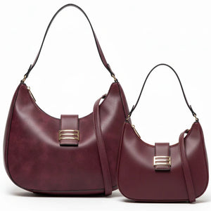 CHARRO - Borsa spalla mezzaluna + borsetta OMAGGIO simil pelle hobo capiente monomanico