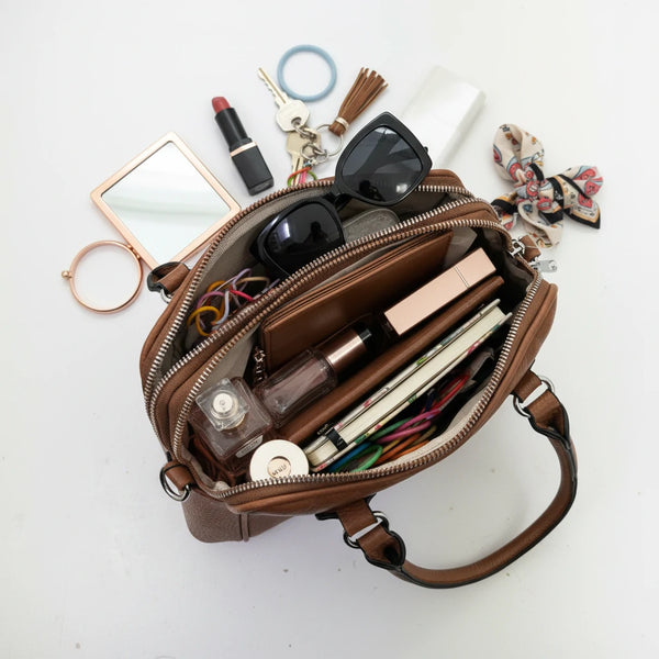 La Vastedda - Borsa a bauletto  firmata GYOIAMEA a mano tracolla casual simil pelle martellata venata