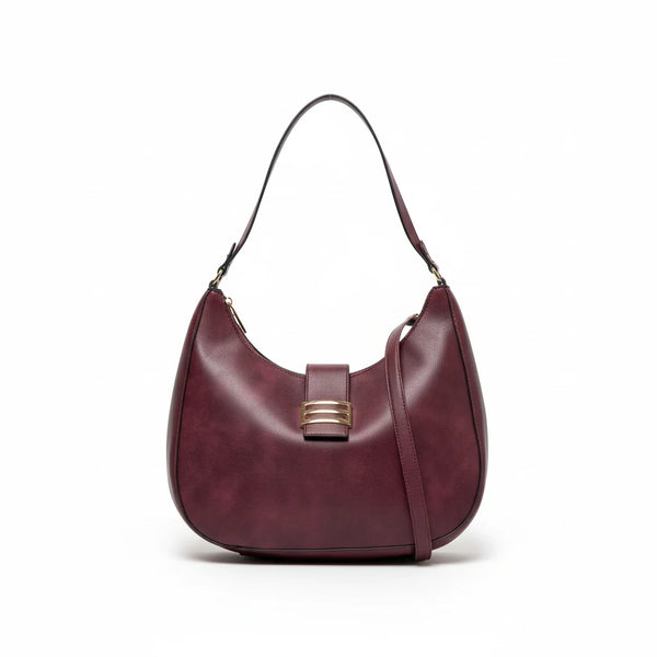 CHARRO - Borsa spalla mezzaluna + borsetta OMAGGIO simil pelle hobo capiente monomanico