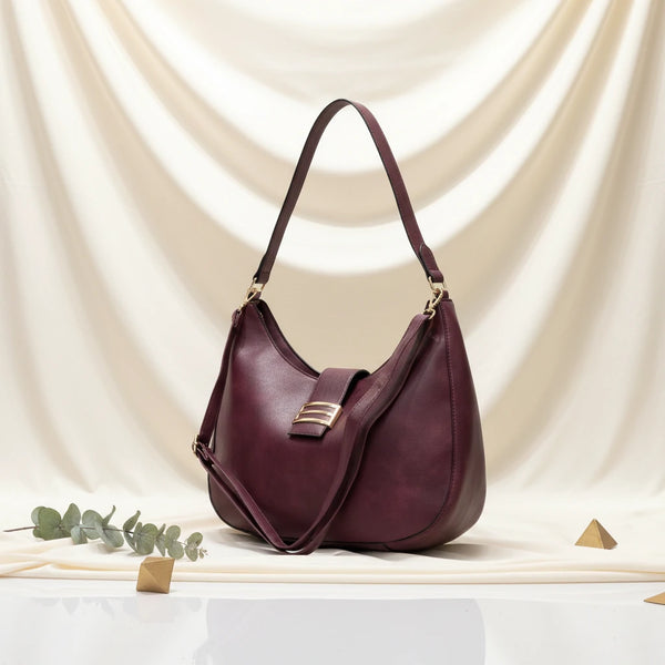 CHARRO - Borsa spalla mezzaluna + borsetta OMAGGIO simil pelle hobo capiente monomanico