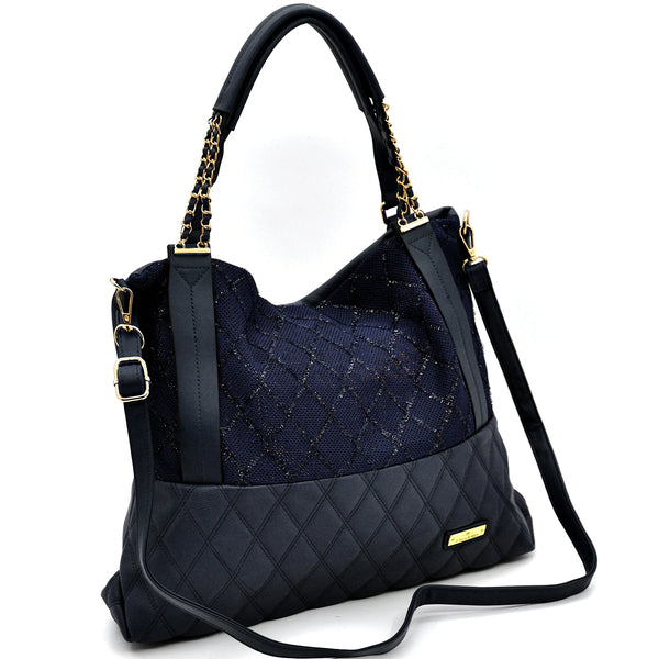 CHARRO - Borsa morbida a sacco hobo capiente unica tinta nuovo shopping manici a catena trapuntata