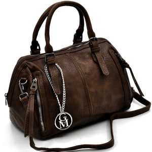 L'ARRACINA - Borsa a bauletto  firmata GYOIAMEA a mano tracolla casual simil pelle martellata venata