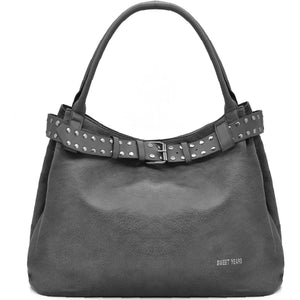 Borsa a sacco shopping firmato SWEET YEARS donna spalla a tracolla simil pelle shopping borchie cintura