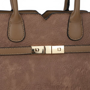 CHARRO - Borsa a bauletto trapezio semi rigida simil pelle con tracolla elegante casual