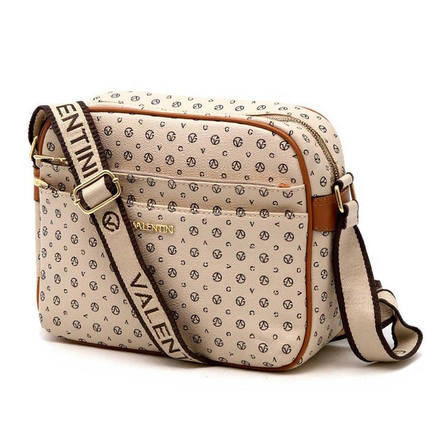 Borsa 4 cerniere firmata VALENTINI multitasche capiente donna tracolla fantasia logo grande