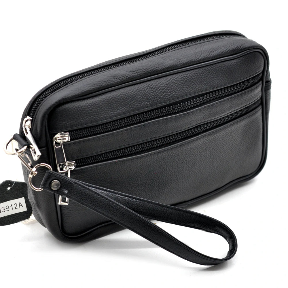 Gyoiamea - Pochette vera pelle venata uomo Pelle multitasche Pochette a Mano Da Polso