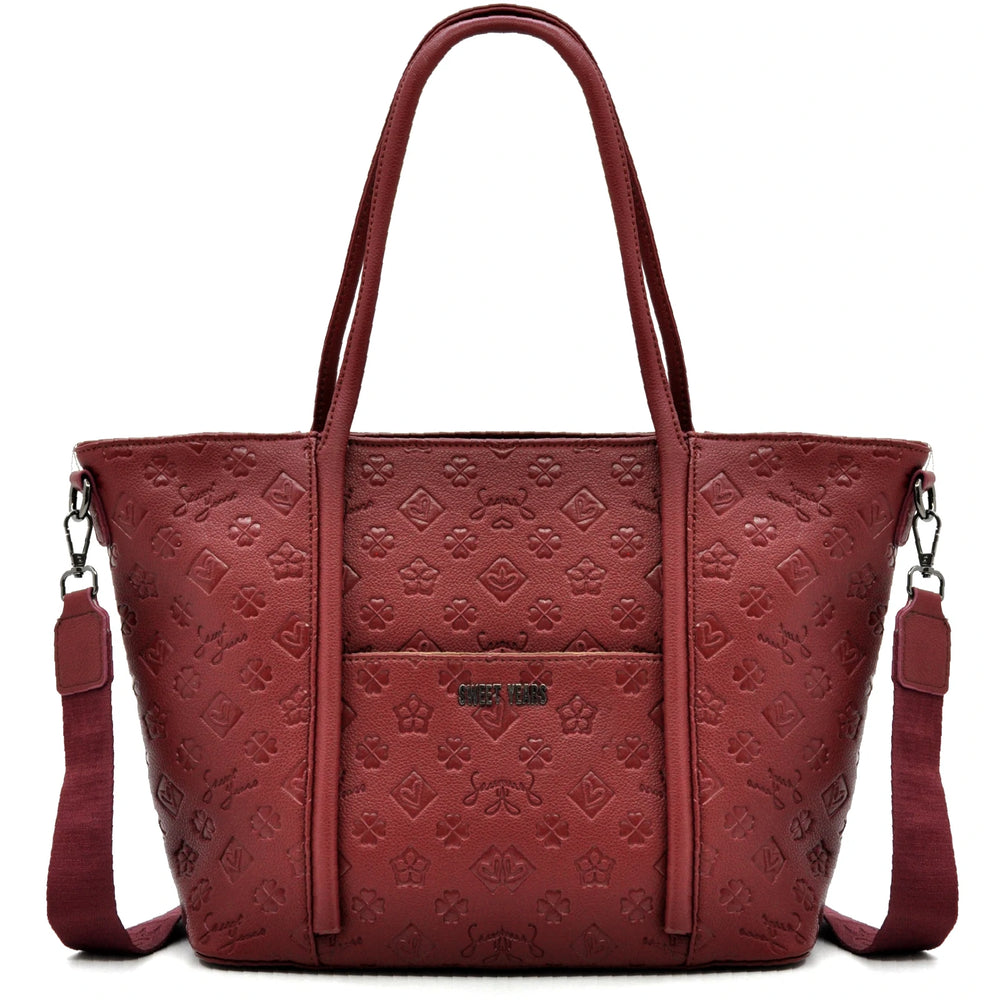 Borsa firmata SWEET YEARS in simil pelle pregiata tasche con cerniera fantasia logata originale