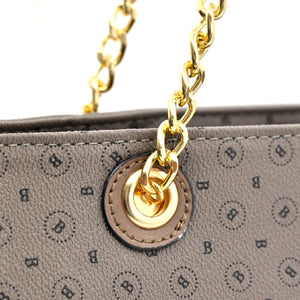 Borsa a spalla shopping manici a catena tasche Briciole Firenze grande donna fantasia beige