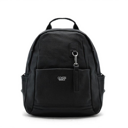 Zaino in eco Pelle Coveri World - Elegante e Resistente, Donna , Zaino Casual con Tasca Frontale con Zip e Tasche Laterali, Perfetto per Uso Quotidiano e Lavoro