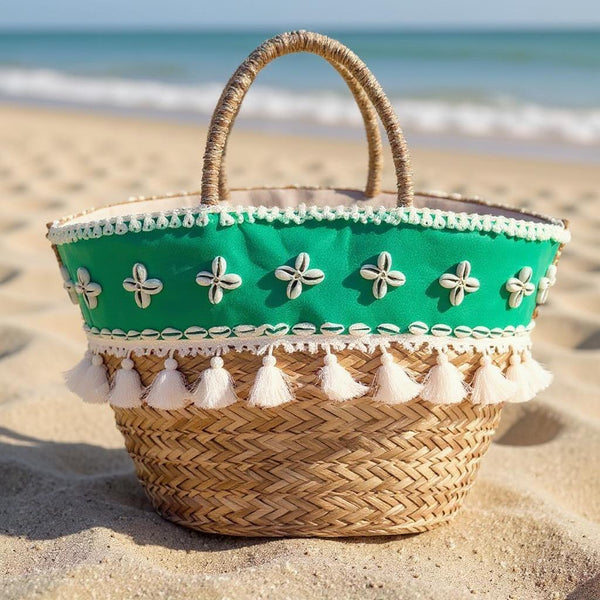Onda – Borsa Coffa Donna in Paglia Naturale Traforata pizzo Grande Vimini Mare Spiaggia Palma Decorata