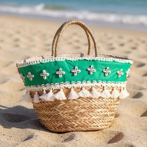 Onda – Borsa Coffa Donna in Paglia Naturale Traforata pizzo Grande Vimini Mare Spiaggia Palma Decorata