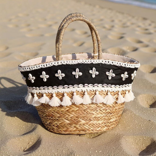 Onda – Borsa Coffa Donna in Paglia Naturale Traforata pizzo Grande Vimini Mare Spiaggia Palma Decorata