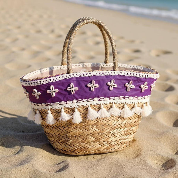 Onda – Borsa Coffa Donna in Paglia Naturale Traforata pizzo Grande Vimini Mare Spiaggia Palma Decorata