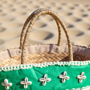 Onda – Borsa Coffa Donna in Paglia Naturale Traforata pizzo Grande Vimini Mare Spiaggia Palma Decorata